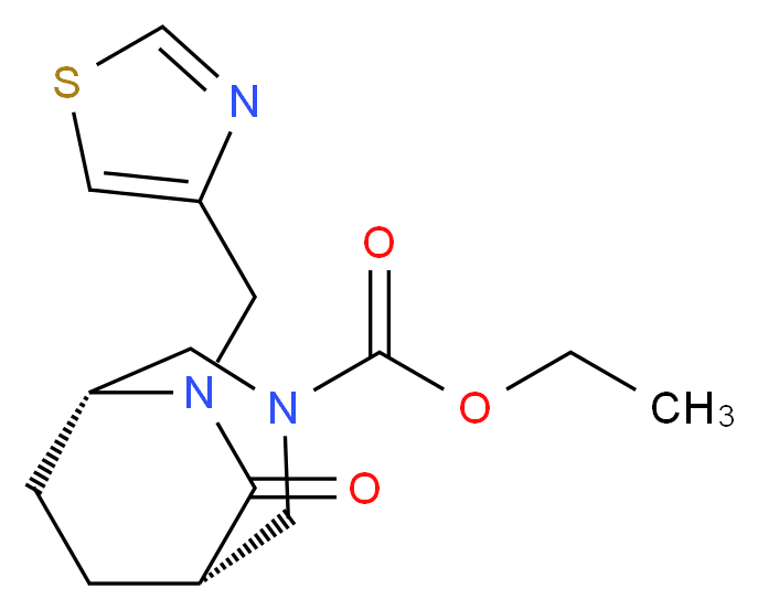 ethyl (1S*,5R*)-7-oxo-6-(1,3-thiazol-4-ylmethyl)-3,6-diazabicyclo[3.2.2]nonane-3-carboxylate_Molecular_structure_CAS_)