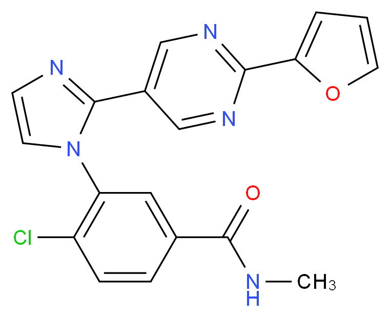 4-chloro-3-{2-[2-(2-furyl)pyrimidin-5-yl]-1H-imidazol-1-yl}-N-methylbenzamide_Molecular_structure_CAS_)