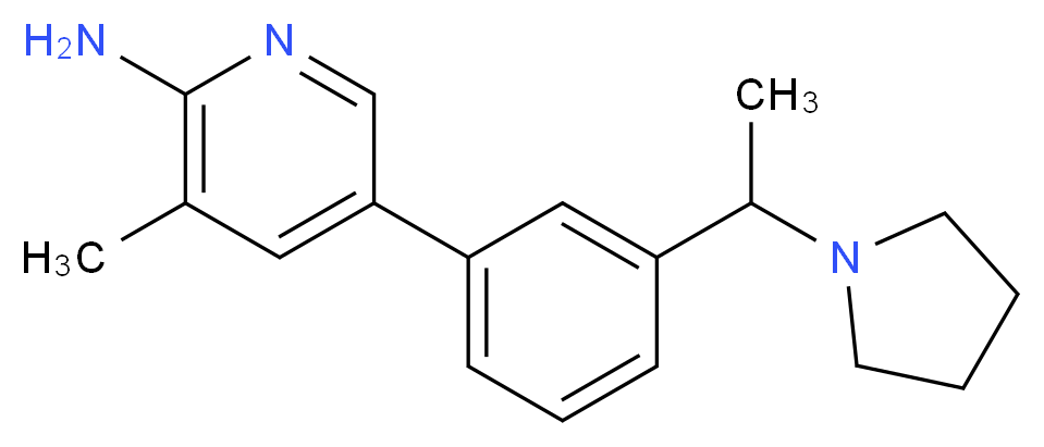 3-methyl-5-[3-(1-pyrrolidin-1-ylethyl)phenyl]pyridin-2-amine_Molecular_structure_CAS_)