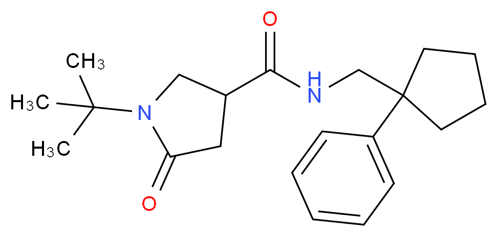 1-tert-butyl-5-oxo-N-[(1-phenylcyclopentyl)methyl]-3-pyrrolidinecarboxamide_Molecular_structure_CAS_)