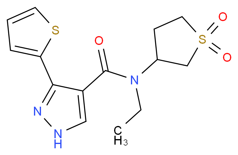 N-(1,1-dioxidotetrahydro-3-thienyl)-N-ethyl-3-(2-thienyl)-1H-pyrazole-4-carboxamide_Molecular_structure_CAS_)