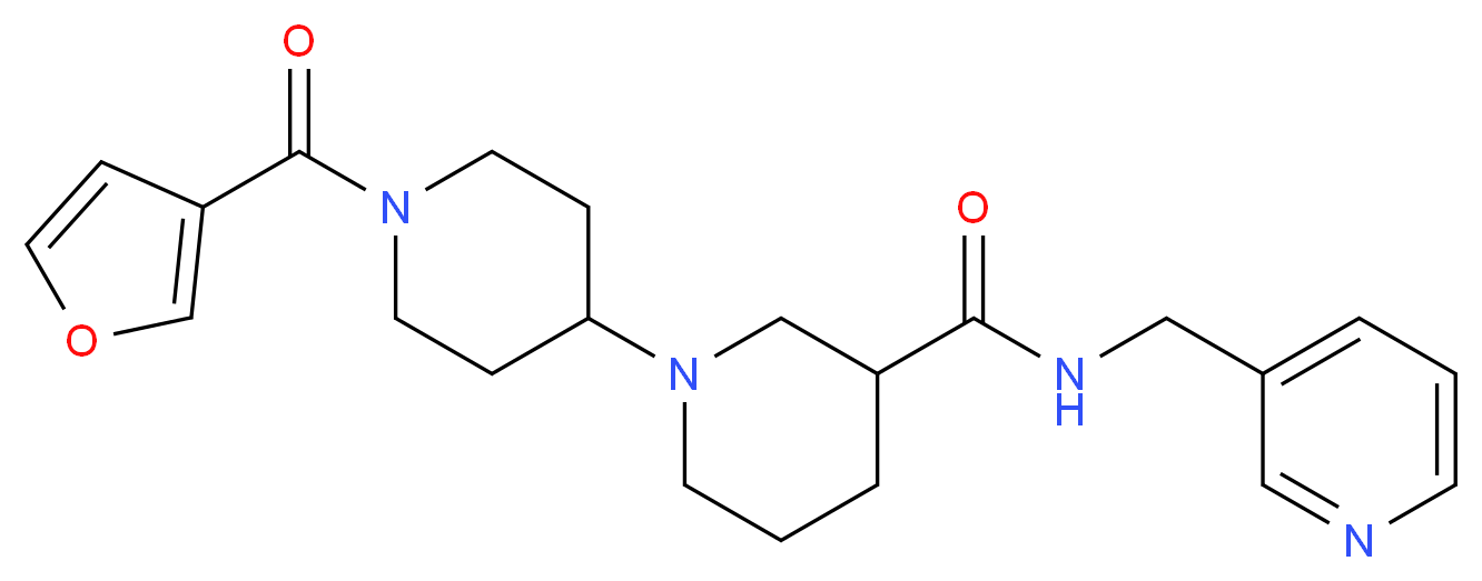 1'-(3-furoyl)-N-(pyridin-3-ylmethyl)-1,4'-bipiperidine-3-carboxamide_Molecular_structure_CAS_)