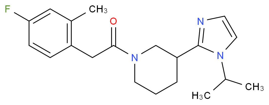 1-[(4-fluoro-2-methylphenyl)acetyl]-3-(1-isopropyl-1H-imidazol-2-yl)piperidine_Molecular_structure_CAS_)