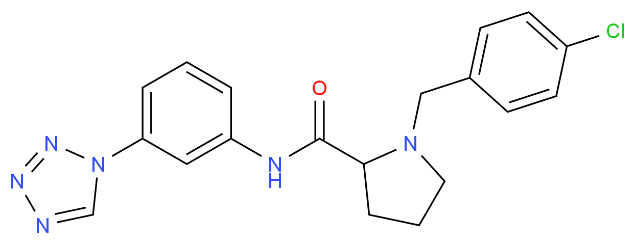 1-(4-chlorobenzyl)-N-[3-(1H-tetrazol-1-yl)phenyl]prolinamide_Molecular_structure_CAS_)