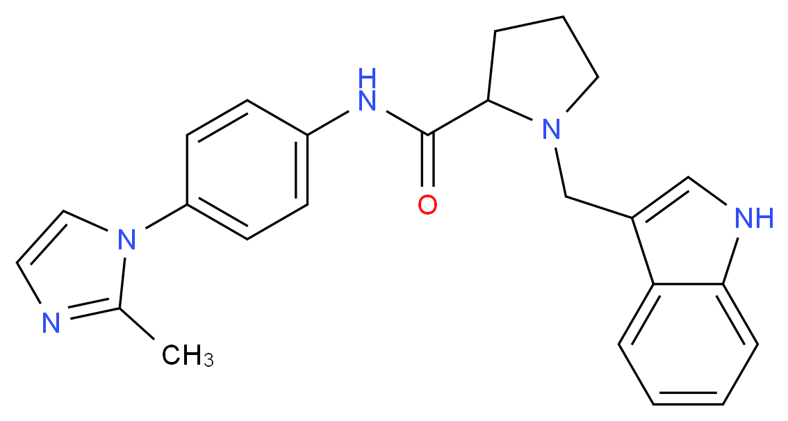 1-(1H-indol-3-ylmethyl)-N-[4-(2-methyl-1H-imidazol-1-yl)phenyl]prolinamide_Molecular_structure_CAS_)