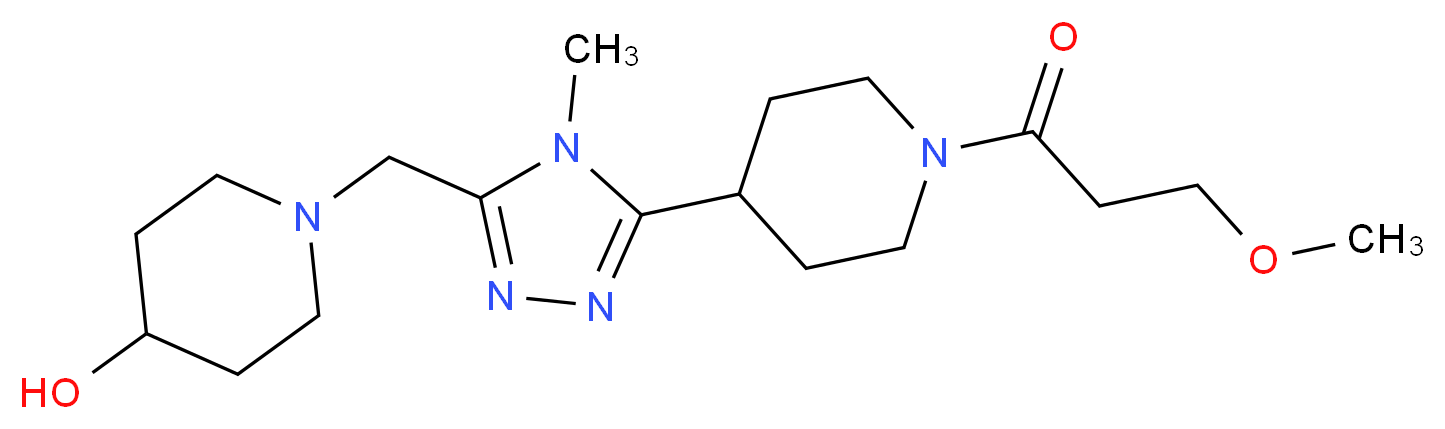 1-({5-[1-(3-methoxypropanoyl)piperidin-4-yl]-4-methyl-4H-1,2,4-triazol-3-yl}methyl)piperidin-4-ol_Molecular_structure_CAS_)