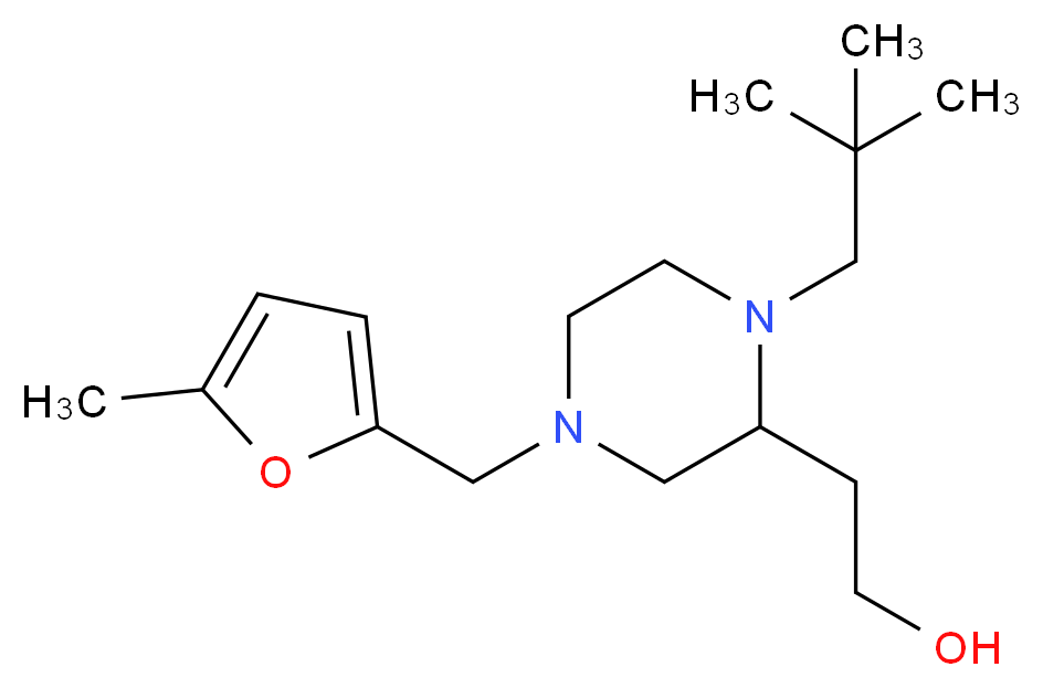 2-{1-(2,2-dimethylpropyl)-4-[(5-methyl-2-furyl)methyl]-2-piperazinyl}ethanol_Molecular_structure_CAS_)