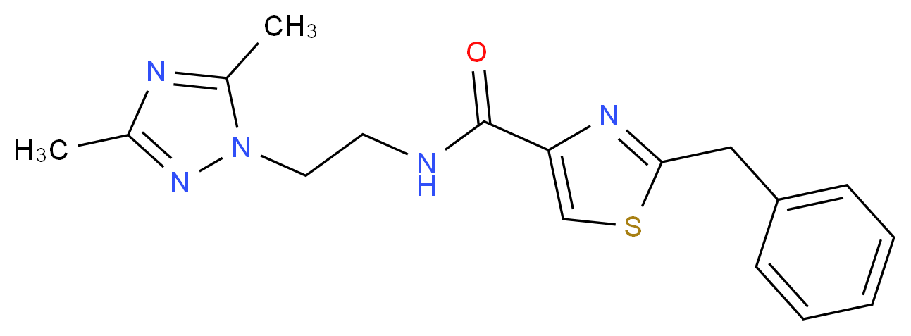 2-benzyl-N-[2-(3,5-dimethyl-1H-1,2,4-triazol-1-yl)ethyl]-1,3-thiazole-4-carboxamide_Molecular_structure_CAS_)
