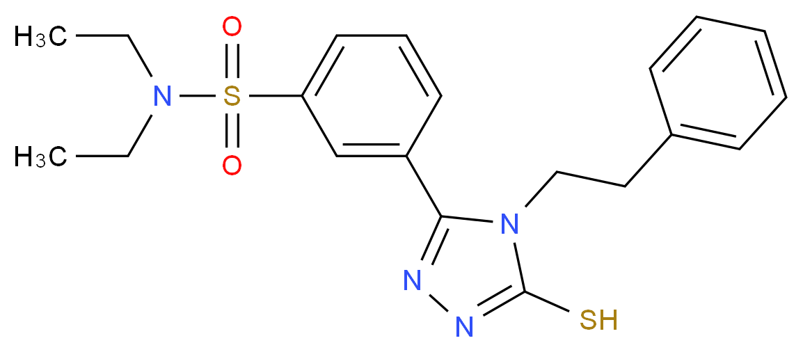 N,N-Diethyl-3-(5-mercapto-4-phenethyl-4H-[1,2,4]triazol-3-yl)-benzenesulfonamide_Molecular_structure_CAS_)