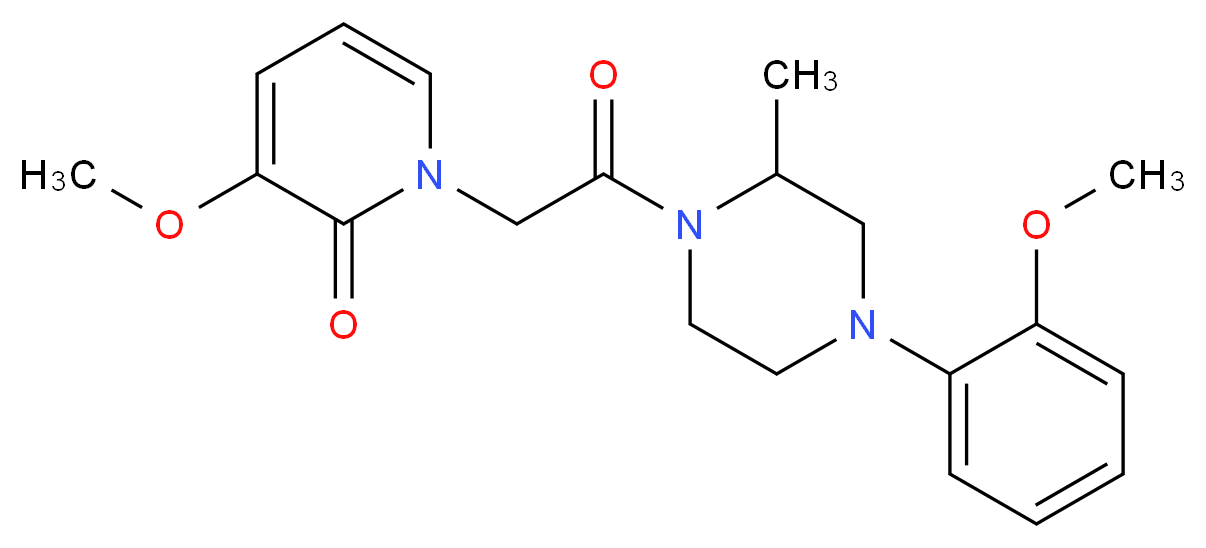3-methoxy-1-{2-[4-(2-methoxyphenyl)-2-methylpiperazin-1-yl]-2-oxoethyl}pyridin-2(1H)-one_Molecular_structure_CAS_)