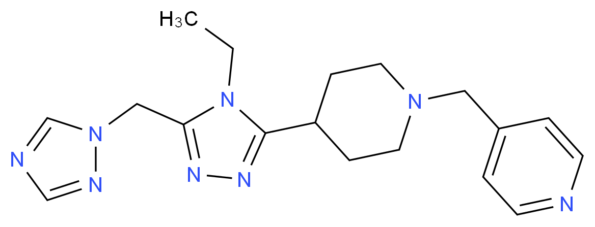 4-({4-[4-ethyl-5-(1H-1,2,4-triazol-1-ylmethyl)-4H-1,2,4-triazol-3-yl]piperidin-1-yl}methyl)pyridine_Molecular_structure_CAS_)