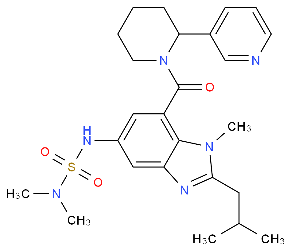 N'-(2-isobutyl-1-methyl-7-{[2-(3-pyridinyl)-1-piperidinyl]carbonyl}-1H-benzimidazol-5-yl)-N,N-dimethylsulfamide_Molecular_structure_CAS_)