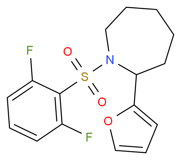 1-[(2,6-difluorophenyl)sulfonyl]-2-(2-furyl)azepane_Molecular_structure_CAS_)