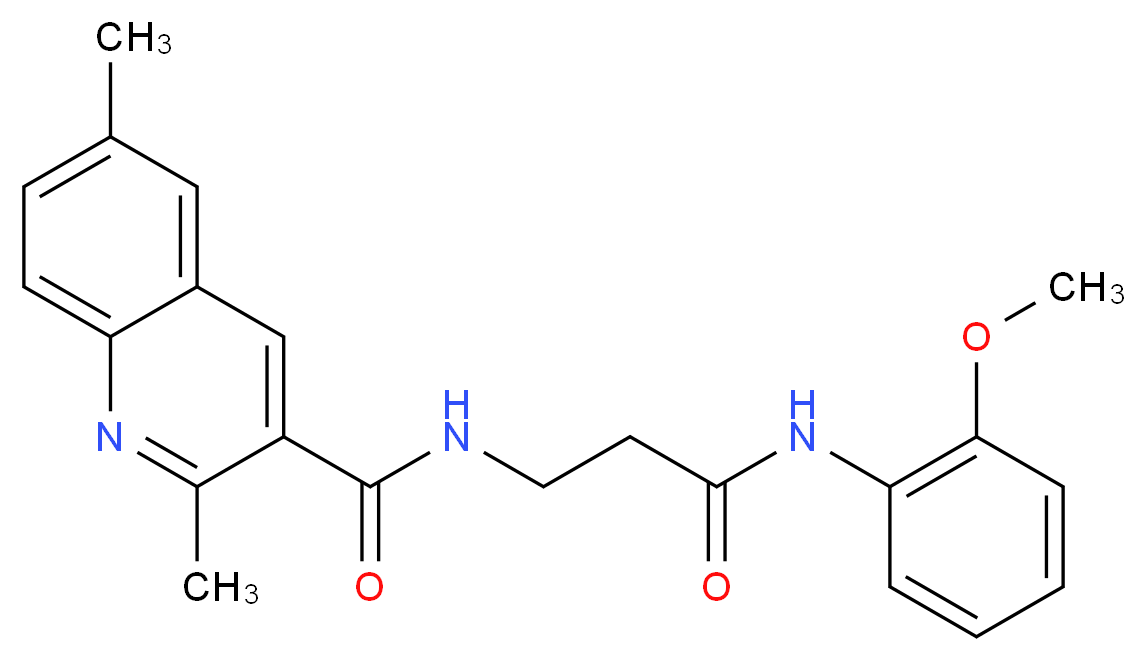 N-{3-[(2-methoxyphenyl)amino]-3-oxopropyl}-2,6-dimethylquinoline-3-carboxamide_Molecular_structure_CAS_)