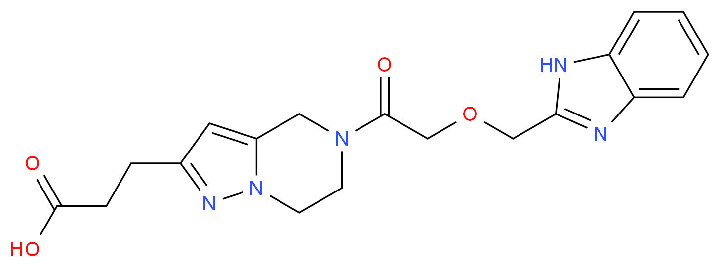 3-{5-[(1H-benzimidazol-2-ylmethoxy)acetyl]-4,5,6,7-tetrahydropyrazolo[1,5-a]pyrazin-2-yl}propanoic acid_Molecular_structure_CAS_)
