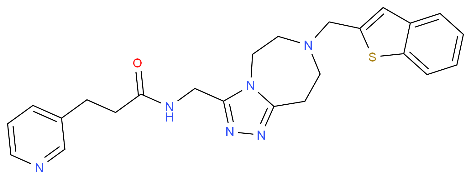 N-{[7-(1-benzothien-2-ylmethyl)-6,7,8,9-tetrahydro-5H-[1,2,4]triazolo[4,3-d][1,4]diazepin-3-yl]methyl}-3-(3-pyridinyl)propanamide_Molecular_structure_CAS_)