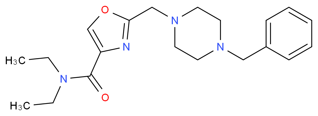 2-[(4-benzylpiperazin-1-yl)methyl]-N,N-diethyl-1,3-oxazole-4-carboxamide_Molecular_structure_CAS_)