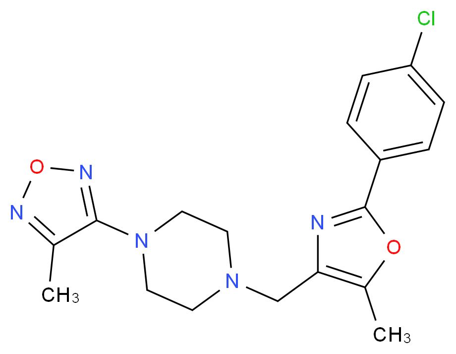 1-{[2-(4-chlorophenyl)-5-methyl-1,3-oxazol-4-yl]methyl}-4-(4-methyl-1,2,5-oxadiazol-3-yl)piperazine_Molecular_structure_CAS_)