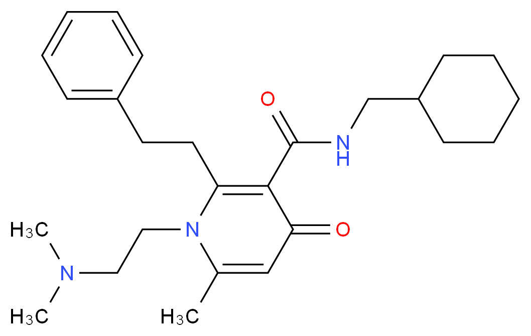 N-(cyclohexylmethyl)-1-[2-(dimethylamino)ethyl]-6-methyl-4-oxo-2-(2-phenylethyl)-1,4-dihydro-3-pyridinecarboxamide_Molecular_structure_CAS_)