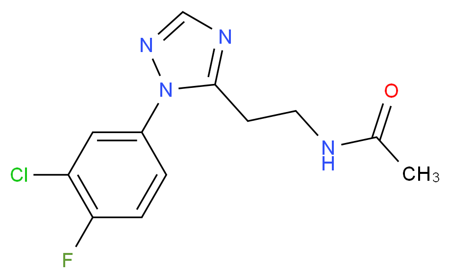 N-{2-[1-(3-chloro-4-fluorophenyl)-1H-1,2,4-triazol-5-yl]ethyl}acetamide_Molecular_structure_CAS_)