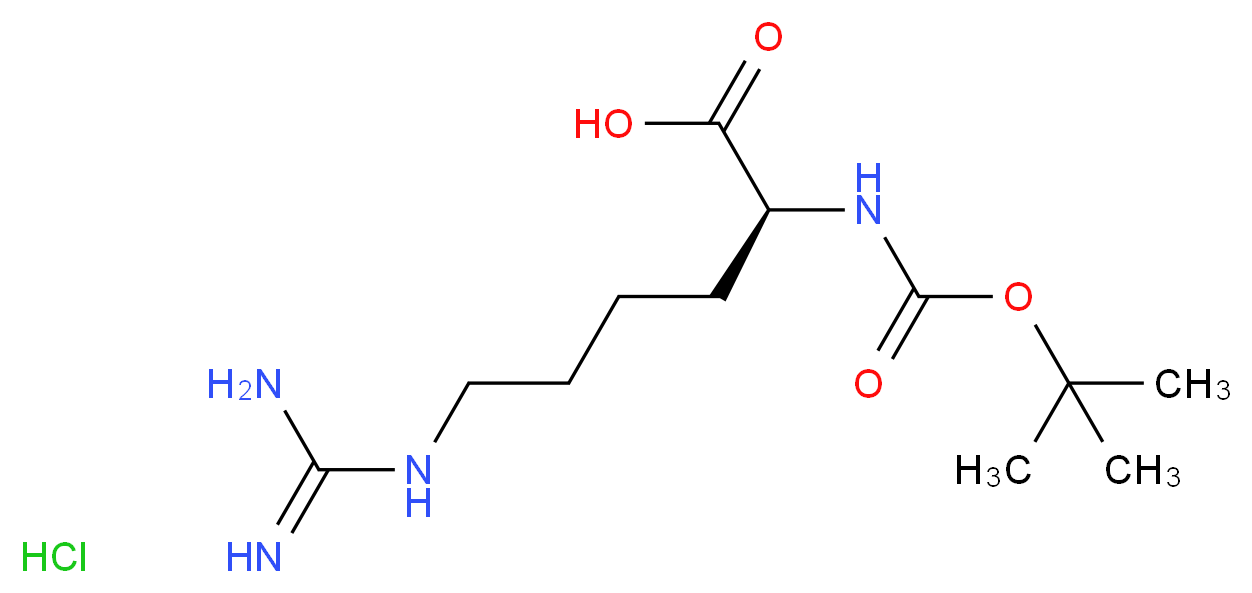 (S)-2-((tert-Butoxycarbonyl)aMino)-6-guanidinohexanoic acid hydrochloride_Molecular_structure_CAS_128719-65-3)
