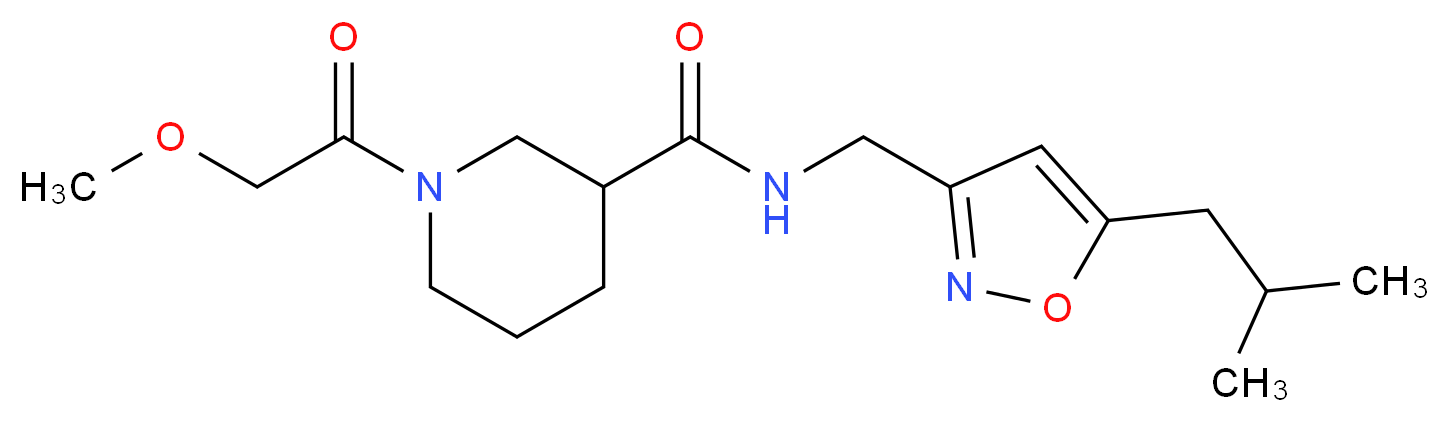 N-[(5-isobutyl-3-isoxazolyl)methyl]-1-(methoxyacetyl)-3-piperidinecarboxamide_Molecular_structure_CAS_)