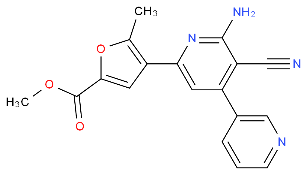 methyl 4-(6'-amino-5'-cyano-3,4'-bipyridin-2'-yl)-5-methyl-2-furoate_Molecular_structure_CAS_)