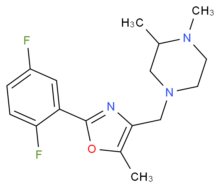 4-{[2-(2,5-difluorophenyl)-5-methyl-1,3-oxazol-4-yl]methyl}-1,2-dimethylpiperazine_Molecular_structure_CAS_)