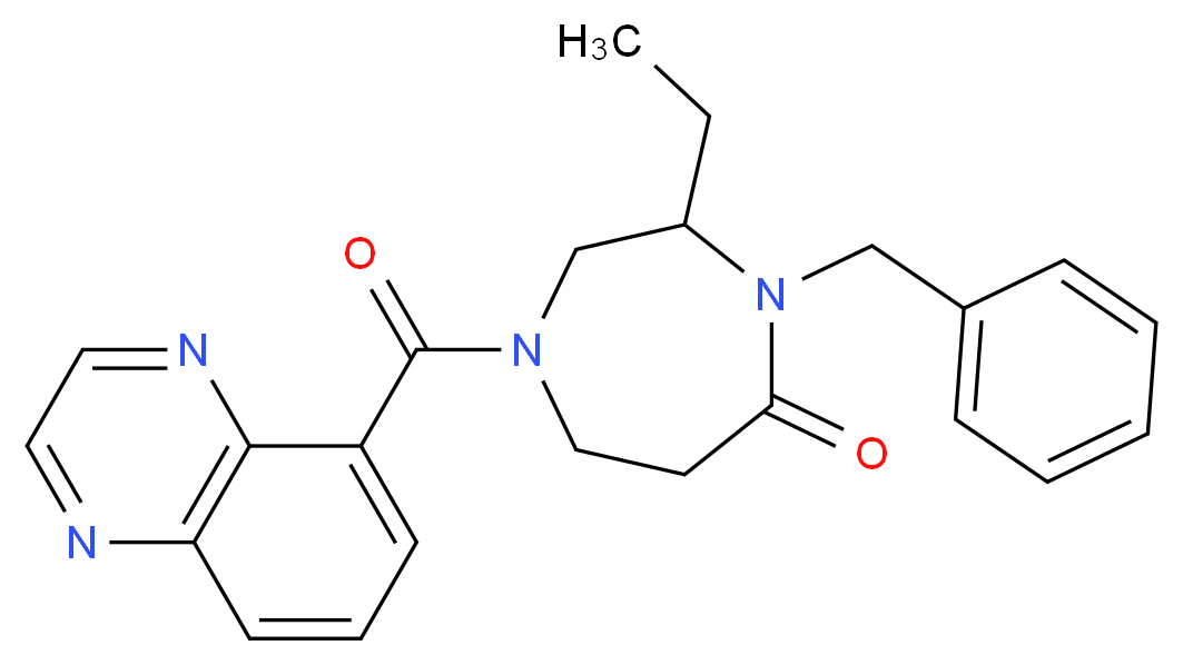 4-benzyl-3-ethyl-1-(quinoxalin-5-ylcarbonyl)-1,4-diazepan-5-one_Molecular_structure_CAS_)