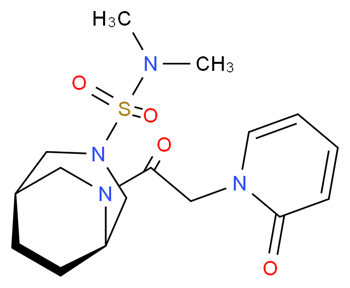 (1R*,5R*)-N,N-dimethyl-6-[(2-oxo-1(2H)-pyridinyl)acetyl]-3,6-diazabicyclo[3.2.2]nonane-3-sulfonamide_Molecular_structure_CAS_)