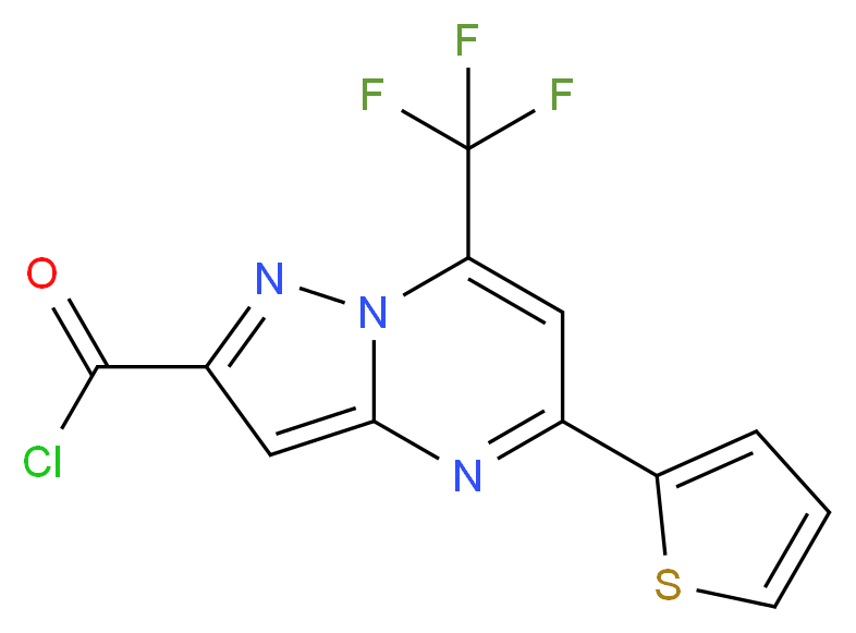 5-(Thien-2-yl)-7-(trifluoromethyl)pyrazolo[1,5-a]pyrimidine-2-carbonyl chloride_Molecular_structure_CAS_)