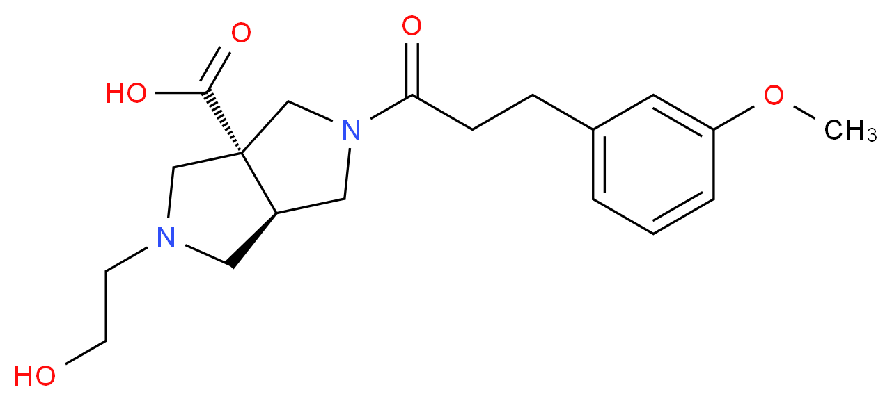 (3aR*,6aR*)-2-(2-hydroxyethyl)-5-[3-(3-methoxyphenyl)propanoyl]hexahydropyrrolo[3,4-c]pyrrole-3a(1H)-carboxylic acid_Molecular_structure_CAS_)
