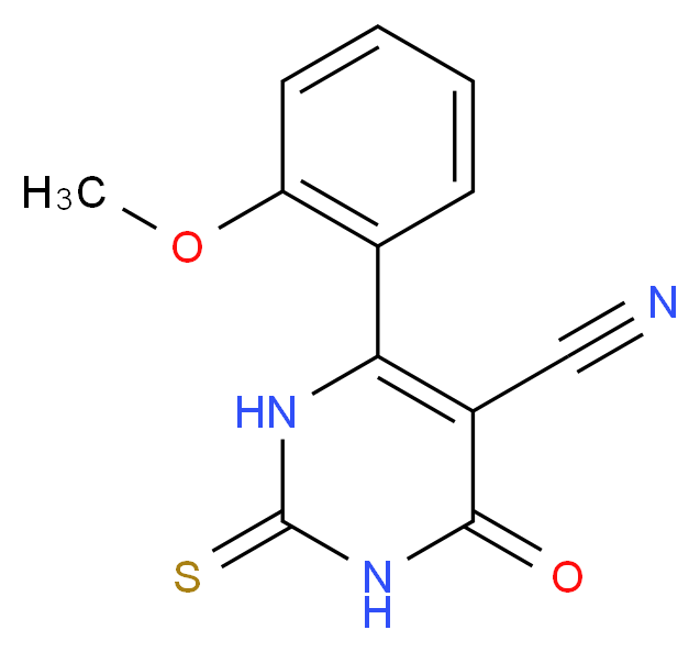 6-(2-Methoxy-phenyl)-4-oxo-2-thioxo-1,2,3,4-tetrahydro-pyrimidine-5-carbonitrile_Molecular_structure_CAS_)