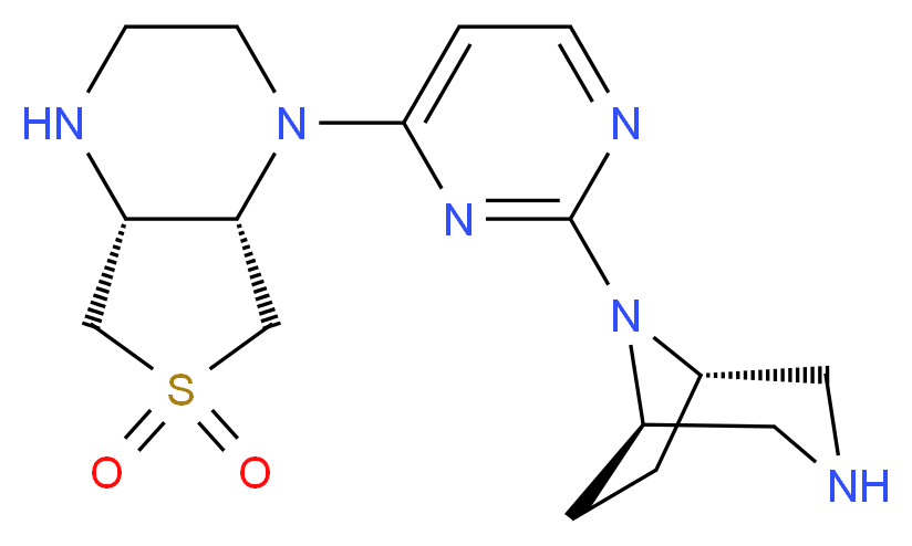 (4aR*,7aS*)-1-{2-[(1R*,5S*)-3,8-diazabicyclo[3.2.1]oct-8-yl]pyrimidin-4-yl}octahydrothieno[3,4-b]pyrazine 6,6-dioxide_Molecular_structure_CAS_)