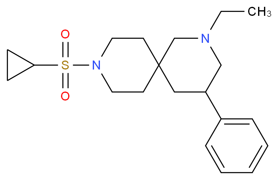 9-(cyclopropylsulfonyl)-2-ethyl-4-phenyl-2,9-diazaspiro[5.5]undecane_Molecular_structure_CAS_)