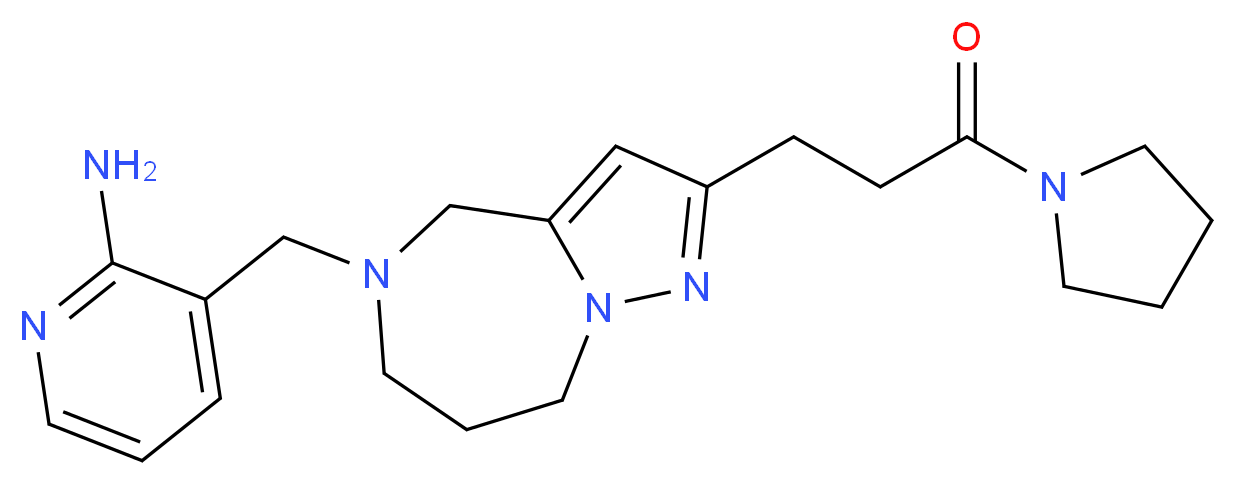 3-{[2-[3-oxo-3-(1-pyrrolidinyl)propyl]-7,8-dihydro-4H-pyrazolo[1,5-a][1,4]diazepin-5(6H)-yl]methyl}-2-pyridinamine_Molecular_structure_CAS_)