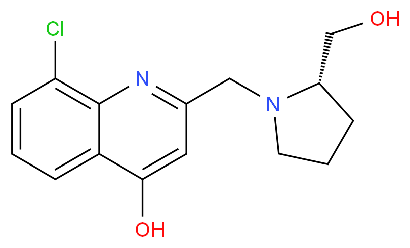 8-chloro-2-{[(2S)-2-(hydroxymethyl)pyrrolidin-1-yl]methyl}quinolin-4-ol_Molecular_structure_CAS_)