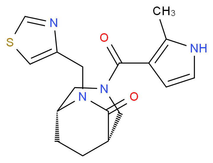(1S*,5R*)-3-[(2-methyl-1H-pyrrol-3-yl)carbonyl]-6-(1,3-thiazol-4-ylmethyl)-3,6-diazabicyclo[3.2.2]nonan-7-one_Molecular_structure_CAS_)