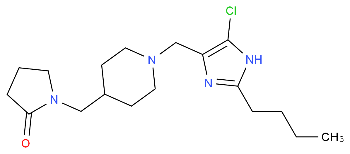 1-({1-[(2-butyl-5-chloro-1H-imidazol-4-yl)methyl]-4-piperidinyl}methyl)-2-pyrrolidinone_Molecular_structure_CAS_)