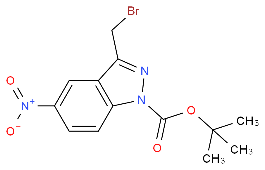 1H-INDAZOLE-1-CARBOXYLIC ACID, 3-(BROMOMETHYL)-5-NITRO-, 1,1-DIMETHYLETHYL ESTER_Molecular_structure_CAS_942189-50-6)