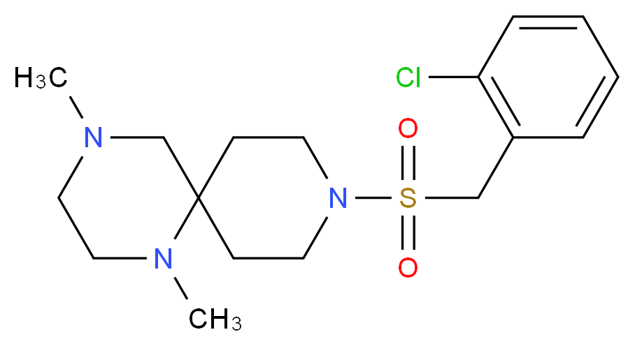 9-[(2-chlorobenzyl)sulfonyl]-1,4-dimethyl-1,4,9-triazaspiro[5.5]undecane_Molecular_structure_CAS_)