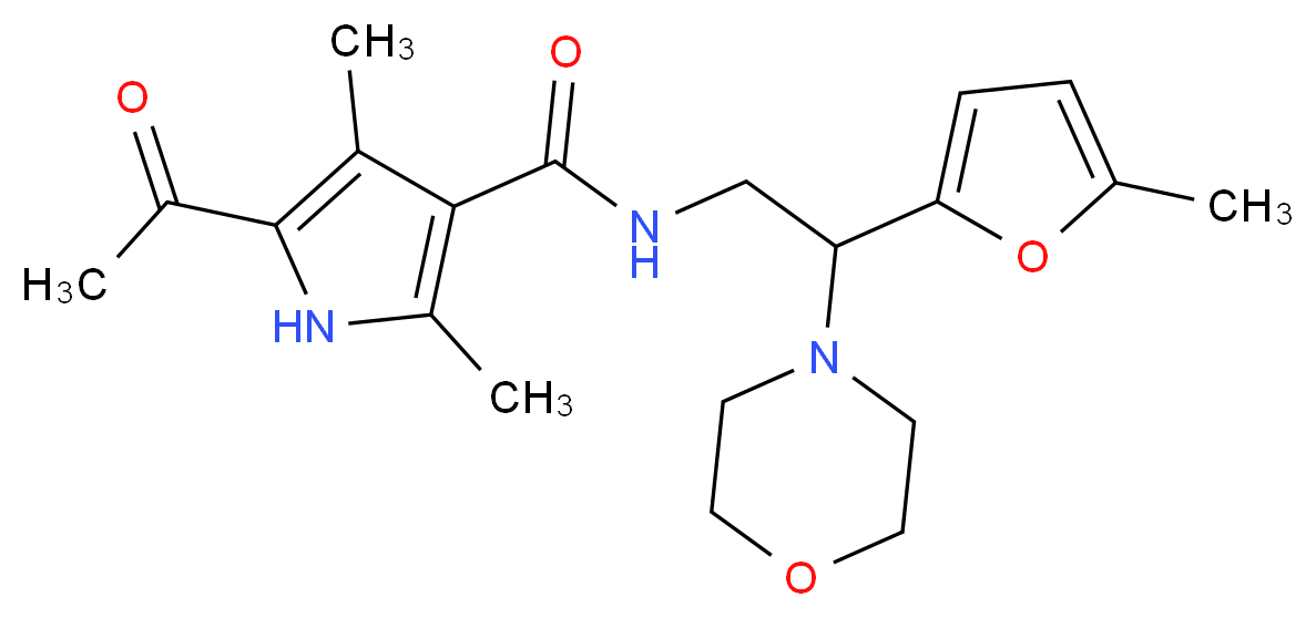 5-acetyl-2,4-dimethyl-N-[2-(5-methyl-2-furyl)-2-morpholin-4-ylethyl]-1H-pyrrole-3-carboxamide_Molecular_structure_CAS_)
