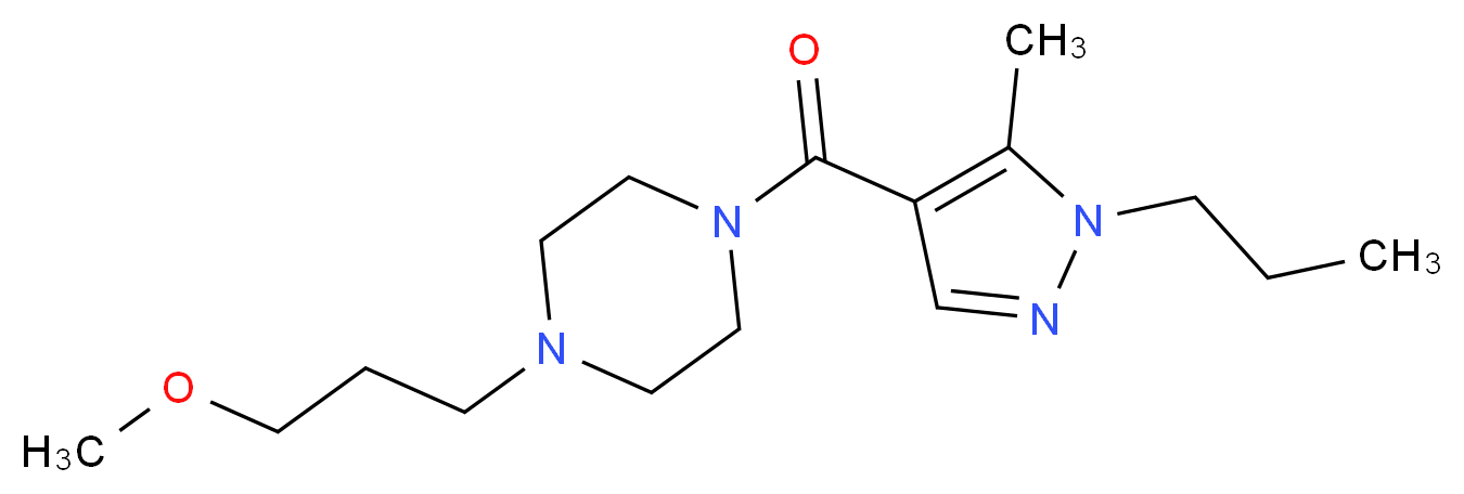 1-(3-methoxypropyl)-4-[(5-methyl-1-propyl-1H-pyrazol-4-yl)carbonyl]piperazine_Molecular_structure_CAS_)