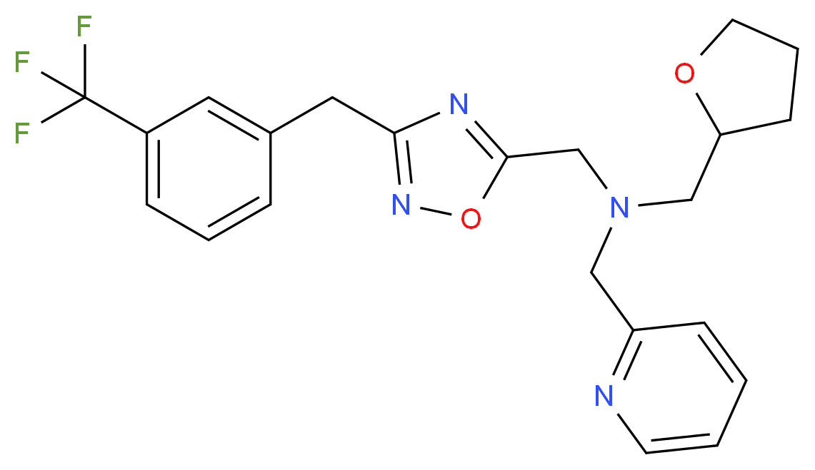 (2-pyridinylmethyl)(tetrahydro-2-furanylmethyl)({3-[3-(trifluoromethyl)benzyl]-1,2,4-oxadiazol-5-yl}methyl)amine_Molecular_structure_CAS_)