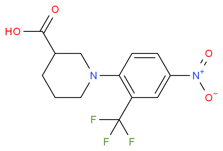 1-[4-Nitro-2-(trifluoromethyl)phenyl]-3-piperidinecarboxylic acid_Molecular_structure_CAS_)