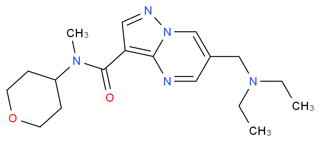 6-[(diethylamino)methyl]-N-methyl-N-(tetrahydro-2H-pyran-4-yl)pyrazolo[1,5-a]pyrimidine-3-carboxamide_Molecular_structure_CAS_)