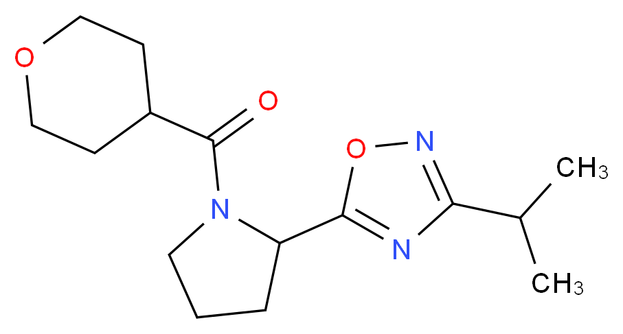 3-isopropyl-5-[1-(tetrahydro-2H-pyran-4-ylcarbonyl)-2-pyrrolidinyl]-1,2,4-oxadiazole_Molecular_structure_CAS_)