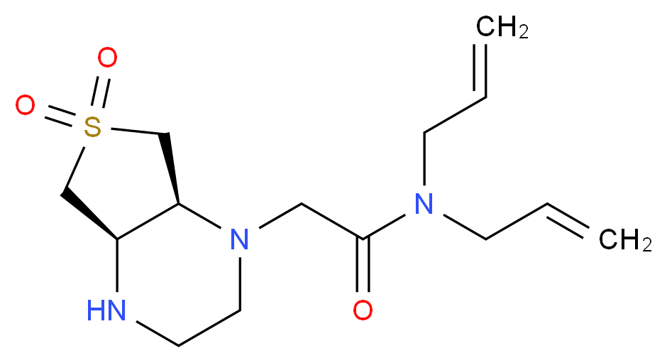 N,N-diallyl-2-[(4aR*,7aS*)-6,6-dioxidohexahydrothieno[3,4-b]pyrazin-1(2H)-yl]acetamide_Molecular_structure_CAS_)