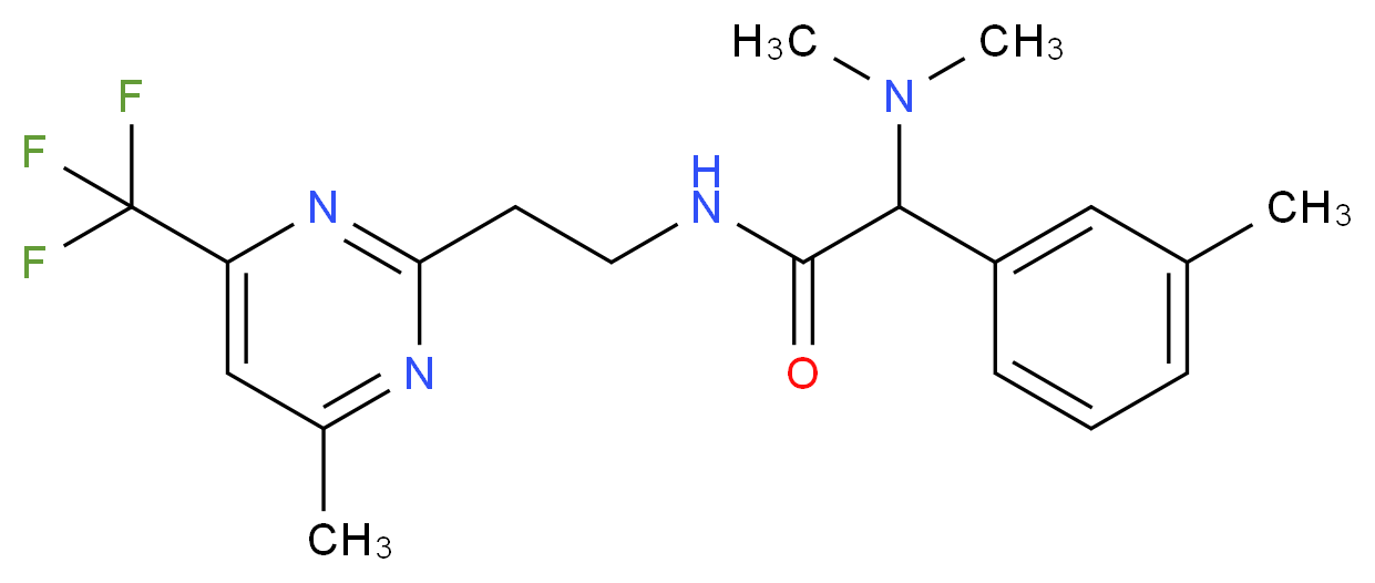 2-(dimethylamino)-2-(3-methylphenyl)-N-{2-[4-methyl-6-(trifluoromethyl)-2-pyrimidinyl]ethyl}acetamide_Molecular_structure_CAS_)