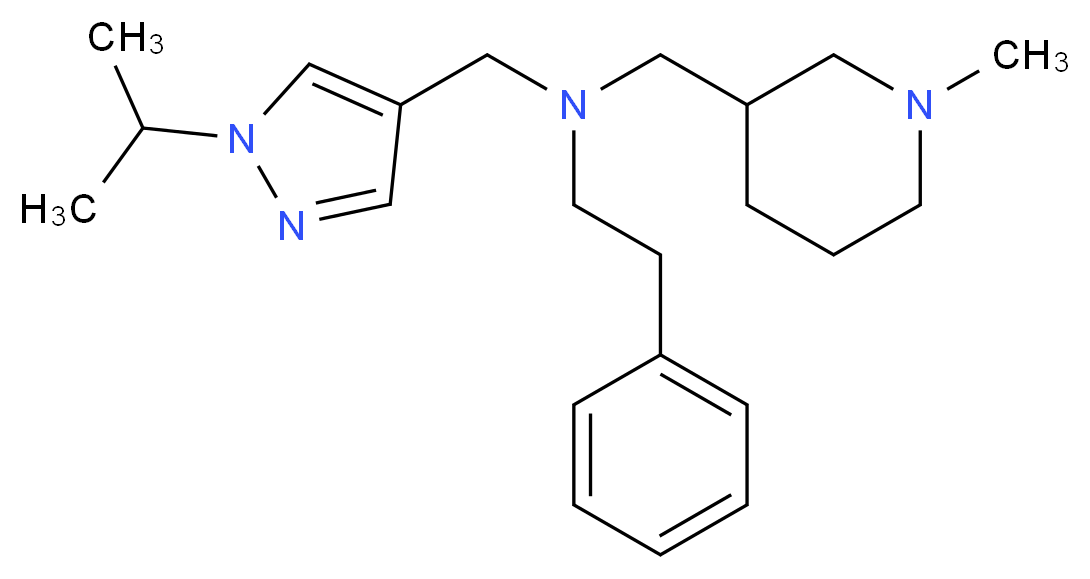 N-[(1-isopropyl-1H-pyrazol-4-yl)methyl]-N-[(1-methyl-3-piperidinyl)methyl]-2-phenylethanamine_Molecular_structure_CAS_)